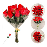 Kit 150 Rosas Artificial Decorativa Arranjo Atacado Vermelha