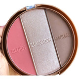 Paleta 3 Em 1 Blush Iluminador Contorno Pigmentação Incrível