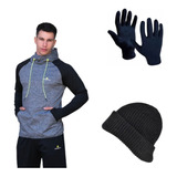 Combo Hombre!! Buzo Deportivo G+gorro Lana+guentes Termicos