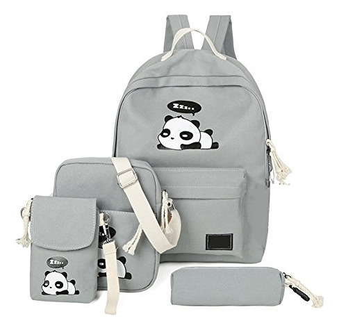 Mochila Panda Mujer - Ligera Y Casual - 4pcs