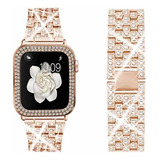 Kit Para Apple Watch Acero Inoxidable Oro Mujer Diamante 