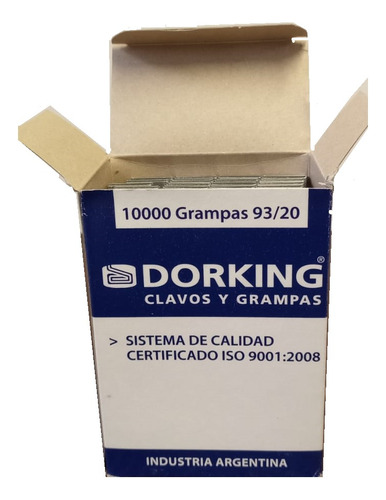 Caja Grampas Carpinteria 93/20 X 10.000 Dorking Cal Iso9000