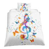 Suncloris Juego De Ropa De Cama Con Notas Musicales Modernas