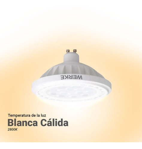 Lampara + Zocalo Gu10 Led Ar111 12,5w Fría - Calida Pack X2.