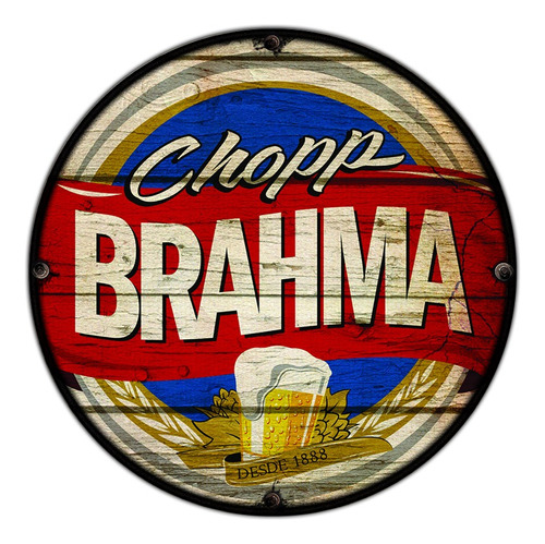 #730 - Cuadro Decorativo Vintage Brahma Cerveza Bar No Chapa
