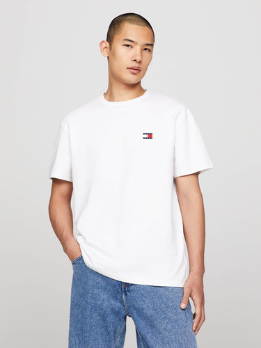 Playera Blanca De Cuello Redondo De Hombre Tommy Jeans