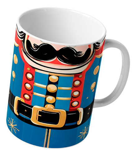 Taza Cerámica Navidad 315ml Cascanueces Traje  Navideño Café