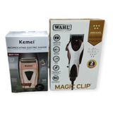 Kit Barberia Wahl Maquina De Corte Magic Clip + Shaver Kemei
