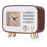 Bew Reloj Despertador Retro Con Altavoz Porttil Bluetooth, V