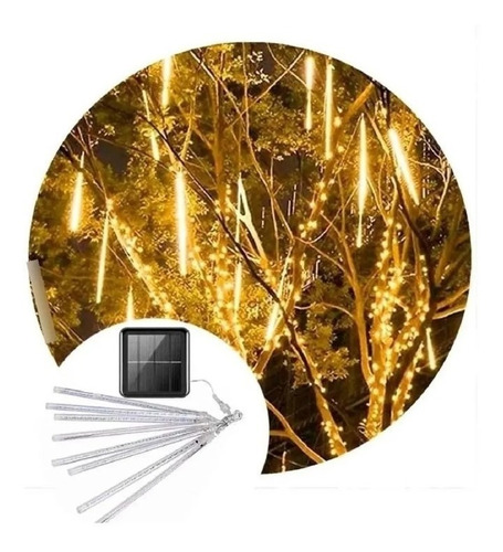 Luces Led 8 Tubos Solar Lluvia De Meteoro Jardin 288 Ld Ip52