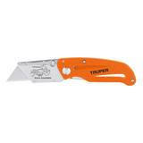 Navaja Abatible 6 De Aluminio Y Acero Inox, Truper 101101 Color Naranja