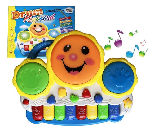 Teclado Infantil Piano Musical Sol Sons Animais Luzes P Bebê