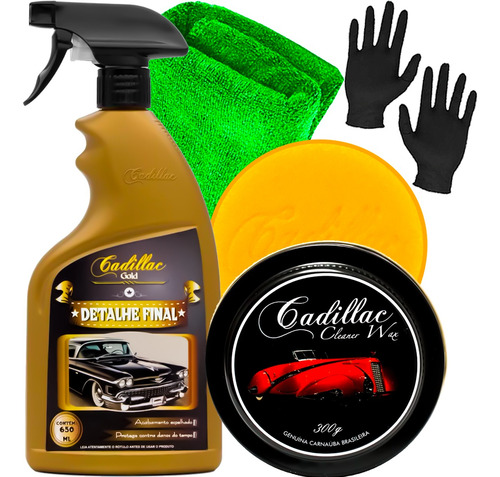 Kit Detalhe Final Cadillac + Cera Carnaúba Cleaner Wax 300g