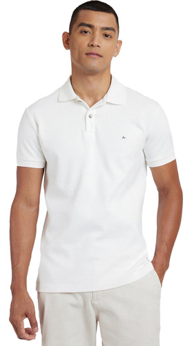 Camisa Polo Aramis Suedine Canelado In24 Off White Masculino