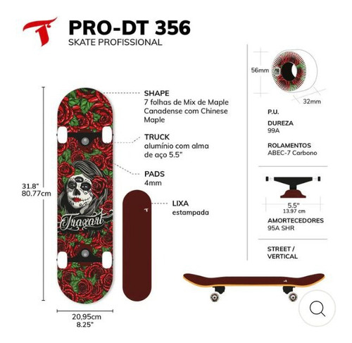 Skate Profissional Chicana Dt-356