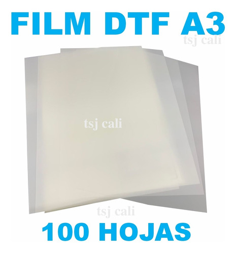 100 Hojas Pet Film Para Impresión Dtf 30x42 Cm, Full Hd