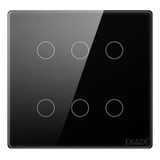 Interruptor Zigbee Inteligente 4x4 6 Botões Touch Alexa Cor Preto