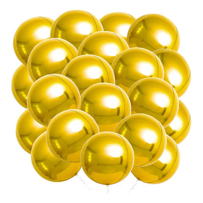 Kuesuny 20pzs Globos Orbz 4d 22 Pulgadas Decoracion Fiesta Globos Globo Esférico Dorado 4D, Para Decorar Fiestas Como Cumpleaños, Graduaciones, Bodas, Aniversarios, Jubilaciones, etc | MercadoLibre
