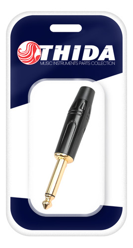 Plug Conector P10 Mono Com Baquelit Dourado Qualidade