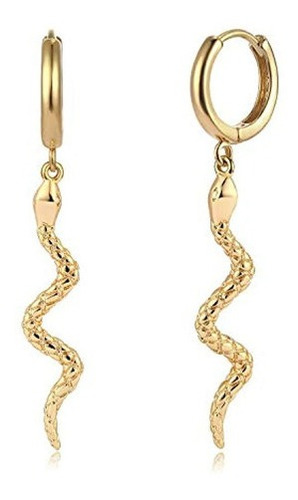 Myears Pendientes De Serpiente Para Mujer Oro Huggie Hoop Se