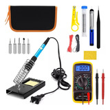 Kit De Soldador Eléctrico De Temperatura Regulable 6 En 1