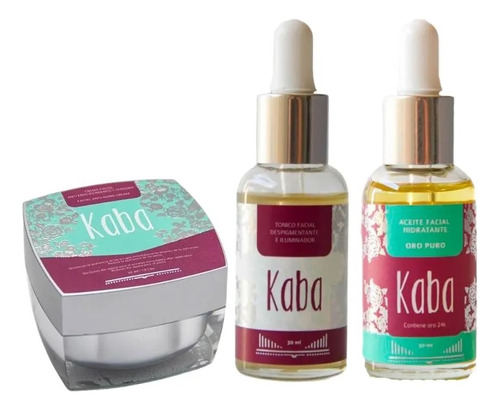 Kit Facial Kaba Crema Tensora + Tónico Facial + Aceite Oro