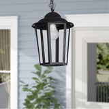 Farol Jardin Exterior Chapa Colgar Techo Hexagonal Apto Led