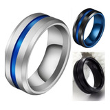 Anillo De Hombre Titanium Black Blue Space Moda 2019