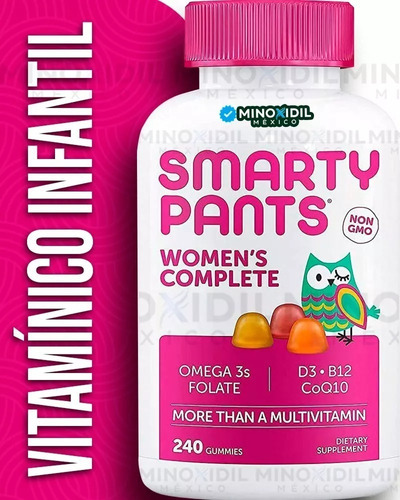 Smarty Pants Multivitamínico Women's Formula 240 Gomas Sabor Naranja, Mora Azul Y Crema De Limón