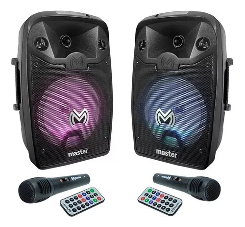 Kit De 2 Bocinas Amplificadas Portatiles 8  Bluetooth Master