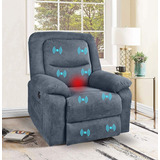 Sillon Cine Reclinable Masaje Con Control Remoto Azul