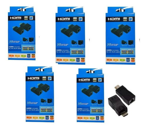 Extensor Hdmi 4k/3d 30 Mt Via 1 Cabo Rede Rj45 Cat5e/6 Kit 5