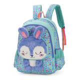 Mochila Infantil Feminina Escolar Coelhinho Verde