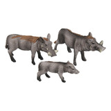 3 Unids Modelo De Animal Salvaje De Jabalí En Miniatura