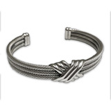 Brazalete Cable Triple De Plata Maciza .925 Garantizada