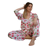 Pijama Largo En Satén Suave De Excelente Calidad