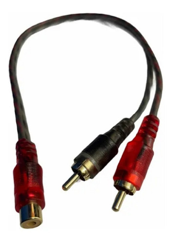 5 Cables 1 Rca Jack Hembra A 2 Rca Plug Macho 40 Cm P/dorada