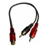 2 Cables 1 Rca Jack Hembra A 2 Rca Plug Macho 40 Cm P/dorada