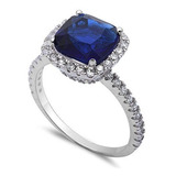 Oxford Diamante De Talla Cojín Co 3ct Simulado Azul Zafiro Y