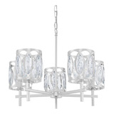 Lampara De Techo Colgante Cromada Candelabro Cristal 5 Luces