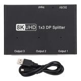 Divisor Displayport De 8k, 1x3, 30 Hz, 4k 144 Hz, Hub Triple