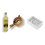 Kit Caipirinha Cachaça Ouro + Gelo Aço Inox 8 + Coador 