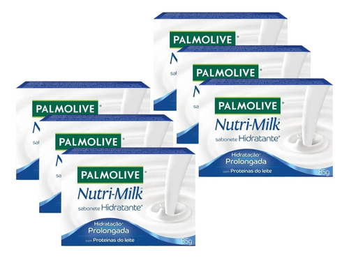 Kit 6 Unidades Sabonete Em Barra Palmolive Nutri-milk Hidrat