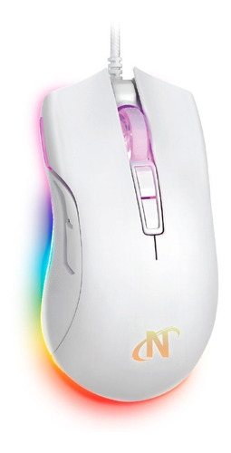 Mouse Gamer Blanco Nisuta Usb Rgb 10000dpi Pixart 3325 7d