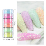 Glitter Escarcha Uñas Nail Art Colores Pastel Surtidos X6u