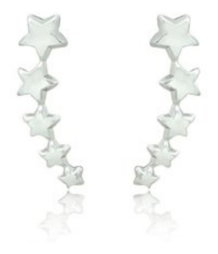 Brinco Feminino Ear Cuff Estrela A Prata 925 Antialérgico 