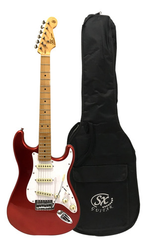  Guitarra Electrica Stratocaster Sx Fst-57 Roja  Con Funda 