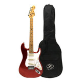  Guitarra Electrica Stratocaster Sx Fst-57 Roja  Con Funda 