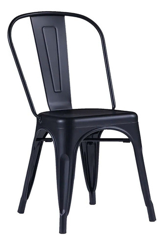 Kit 6 Cadeiras Iron Tolix Industrial Aço Reforçado Preta 