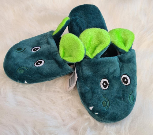 Pantufa Infantil, Chinelo De Pelo Emborrachado, Dinossauro